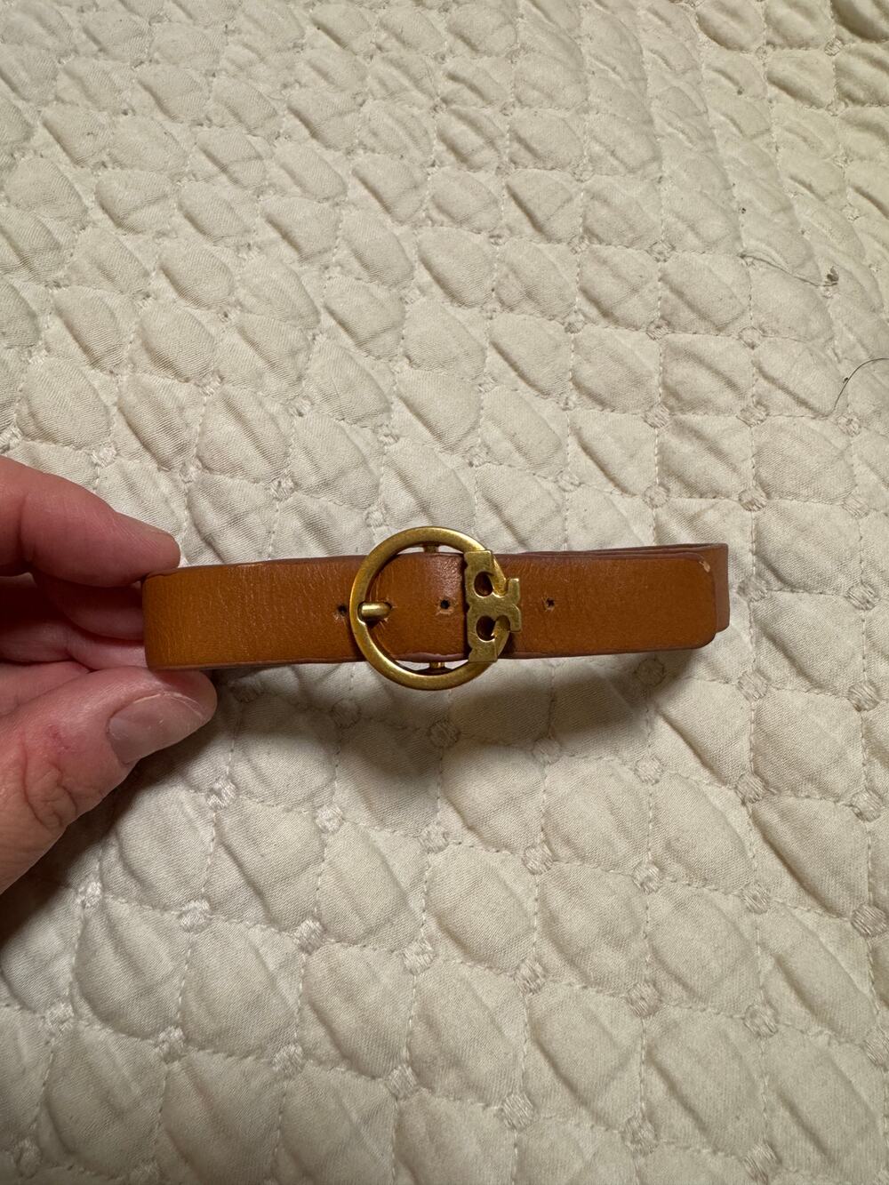 Tory Burch Camel Leather Bracelet